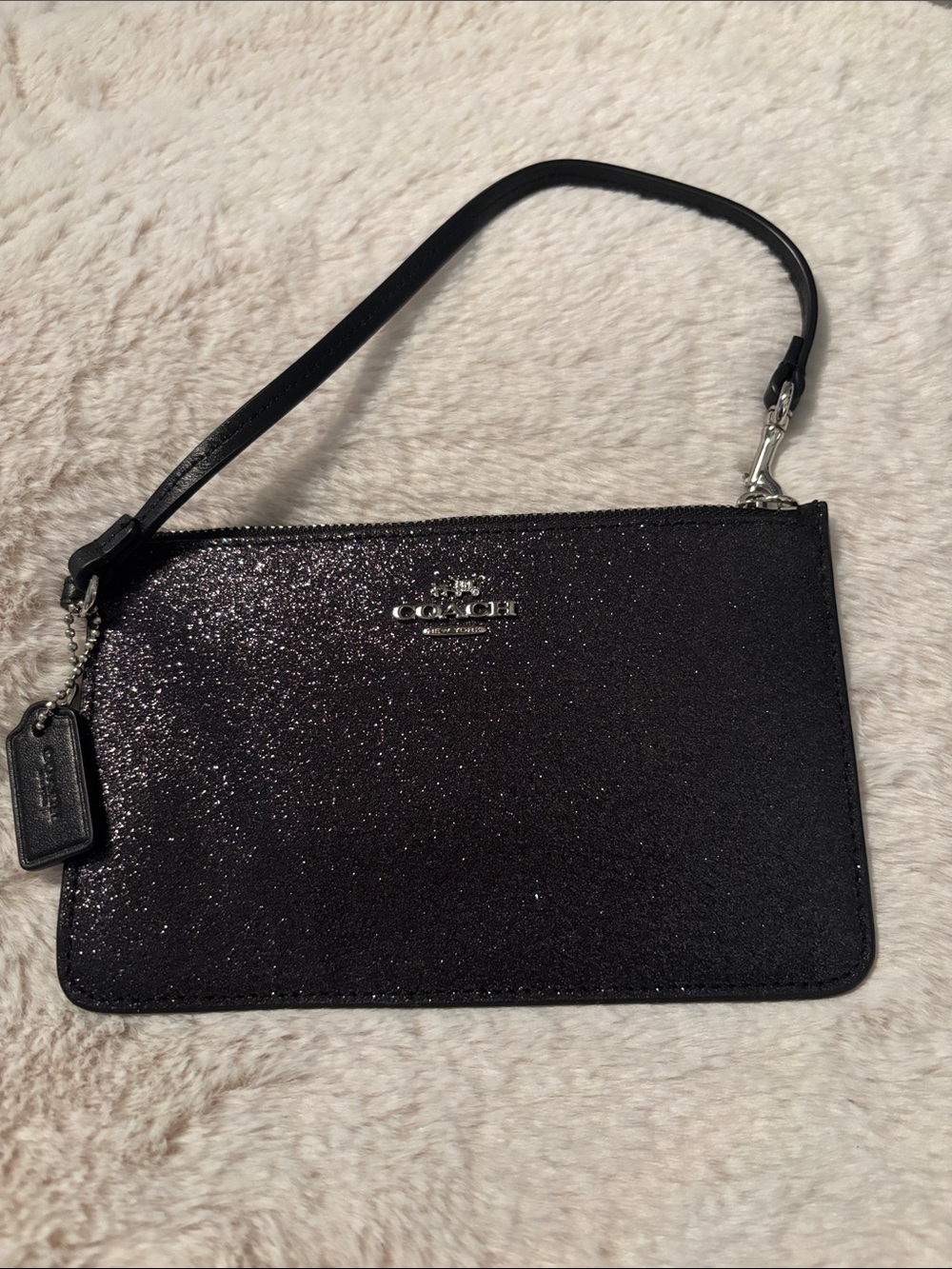 Coach Black Glitter Wristlet